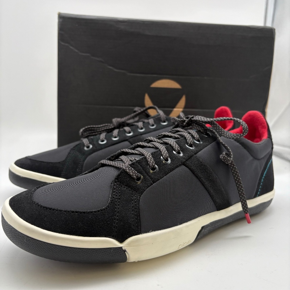 PLAE #553010-001 SUEDE&NYLON BLACK CASUAL SNEAKERS